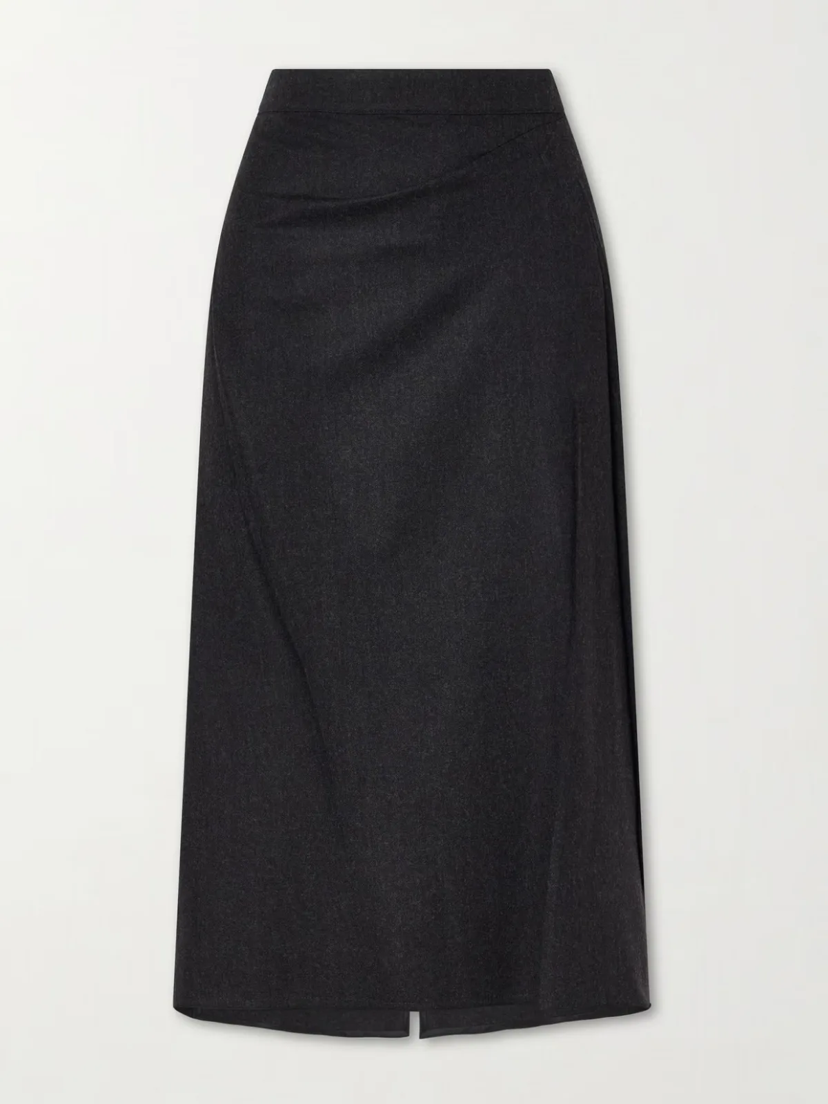 Wool Pleated Midi Skirt