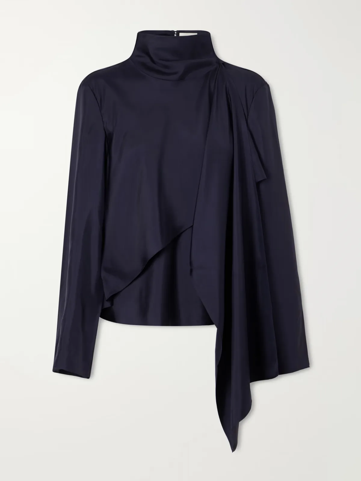 Scarf-Detailed Silk-Satin Blouse