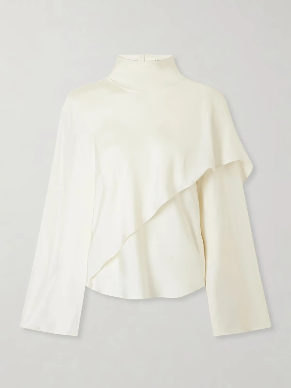 Scarf-Detailed Silk-Twill Blouse