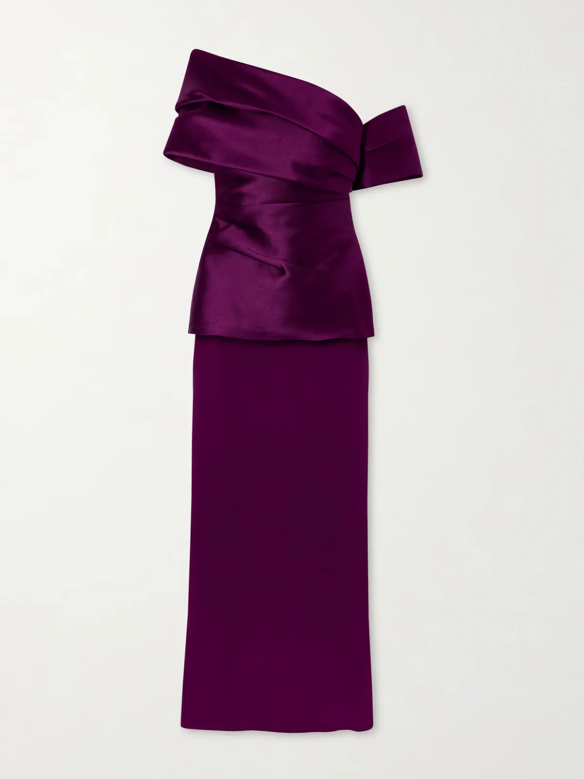 Lucine Off-The-Shoulder Satin-Twill Gown