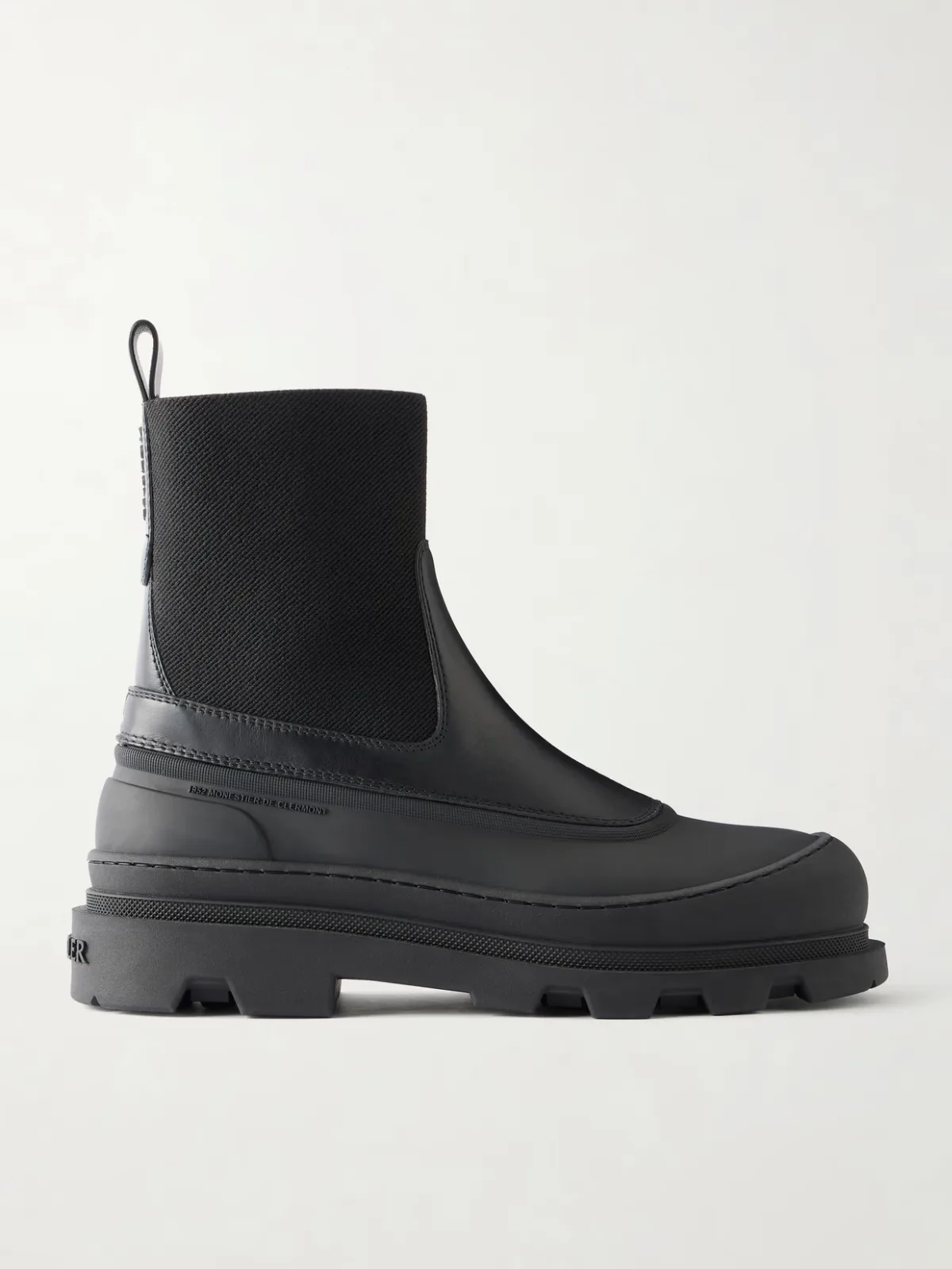 Vera Edge Rubber-Trimmed Leather Ankle Boots