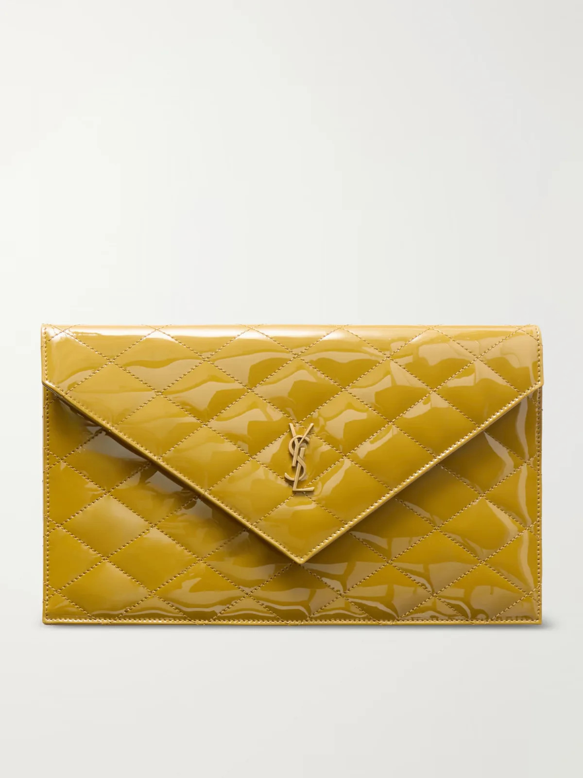 Paris Matelassé Patent-Leather Clutch