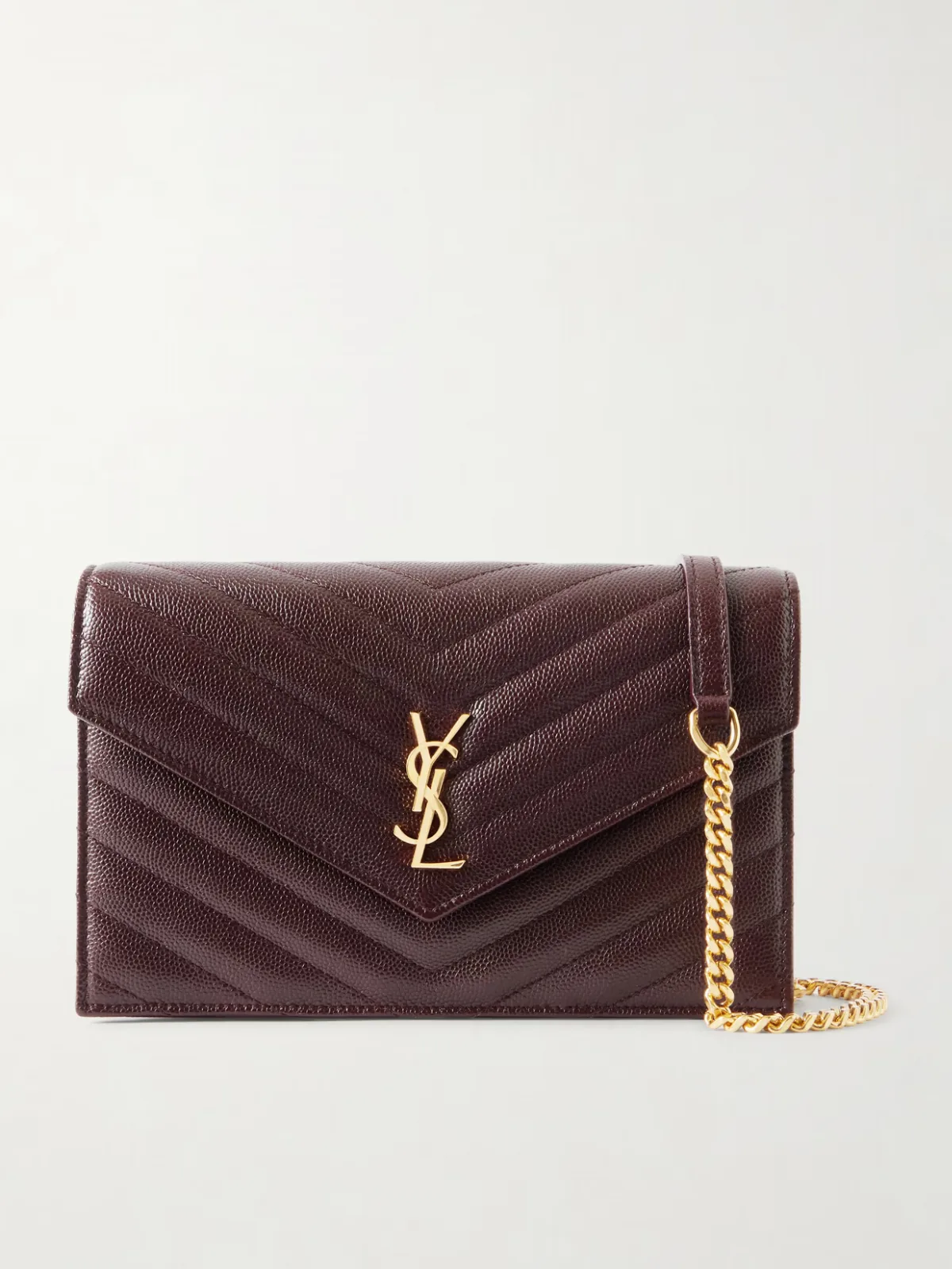 Cassandre Envelope Chain Mini Matelassé Leather Wallet