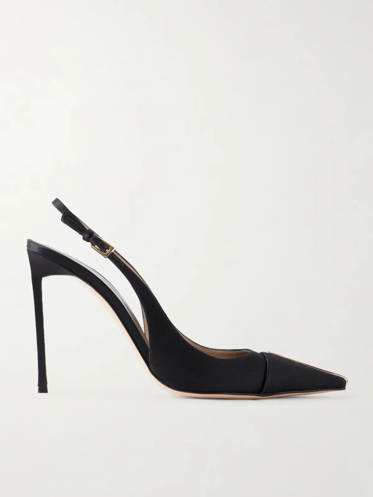 105 Crystal-Embellished Satin Slingback Pumps