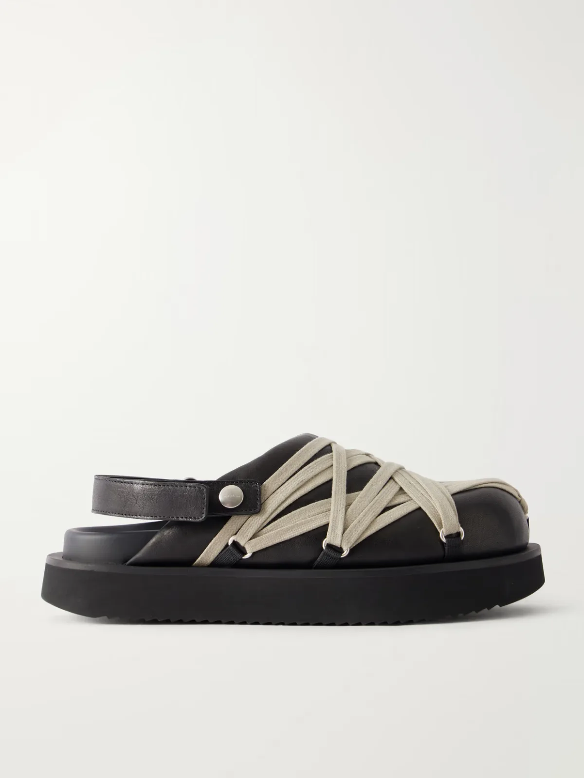 Megalace Platform Leather Mules