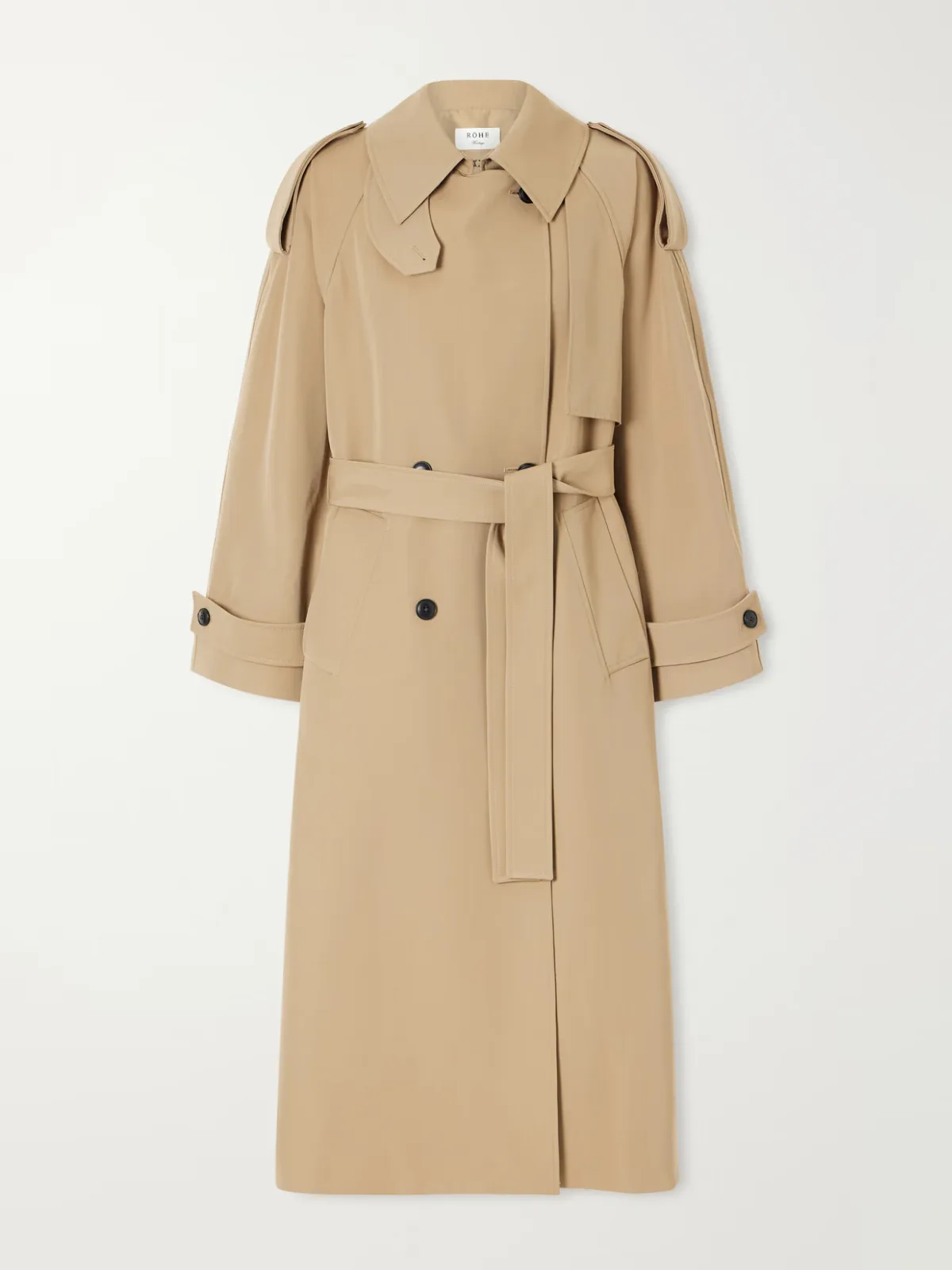 Classic Double-Breasted Gabardine Trench Coat