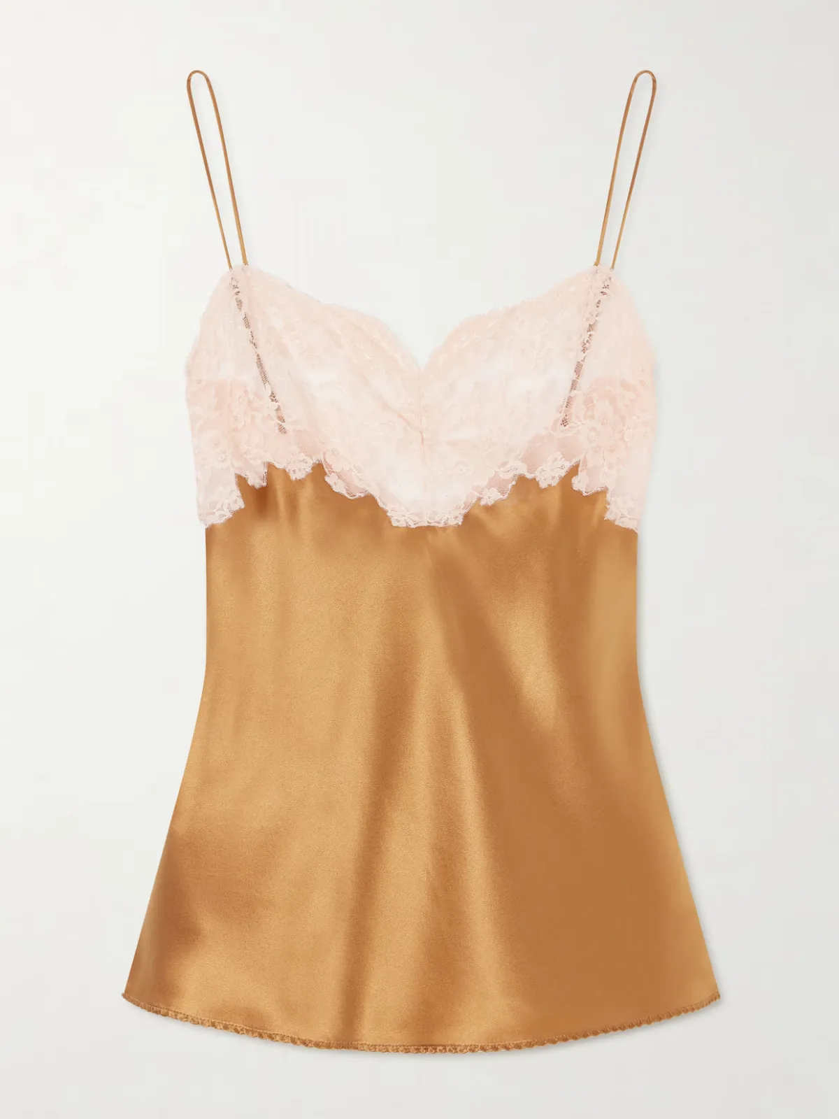 Lace-Trimmed Silk-Satin Camisole