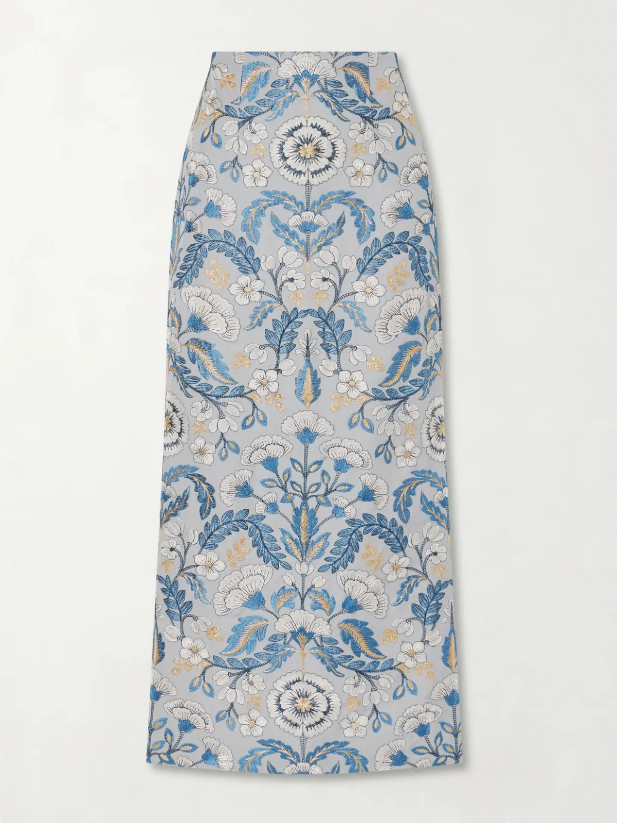 Embroidered Woven Midi Skirt