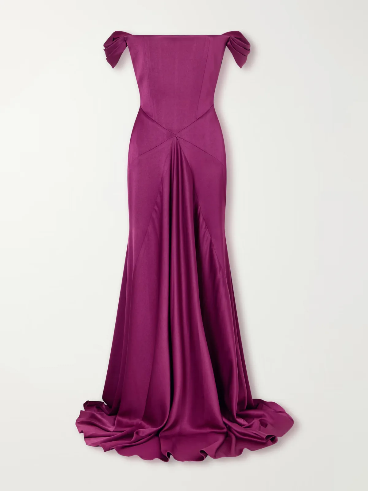 Satin Off-The-Shoulder Gown