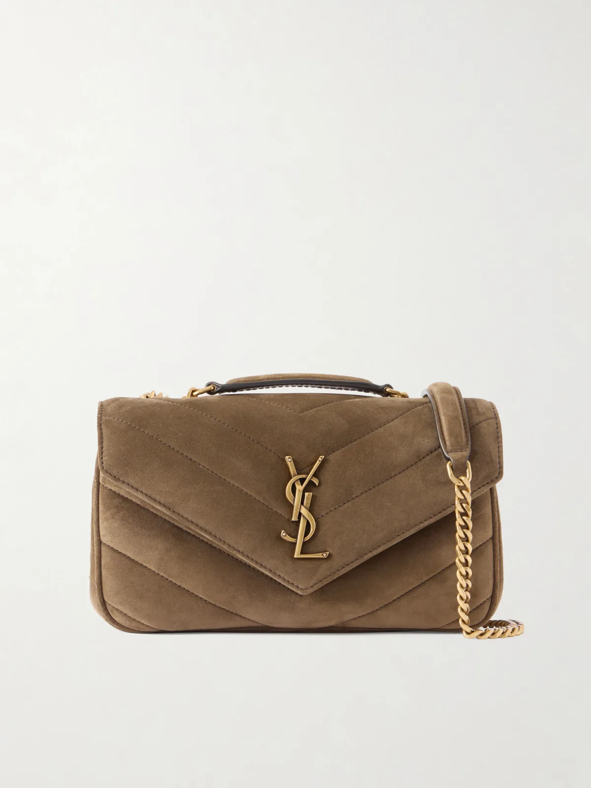 Loulou Small Matelassé Suede Shoulder Bag
