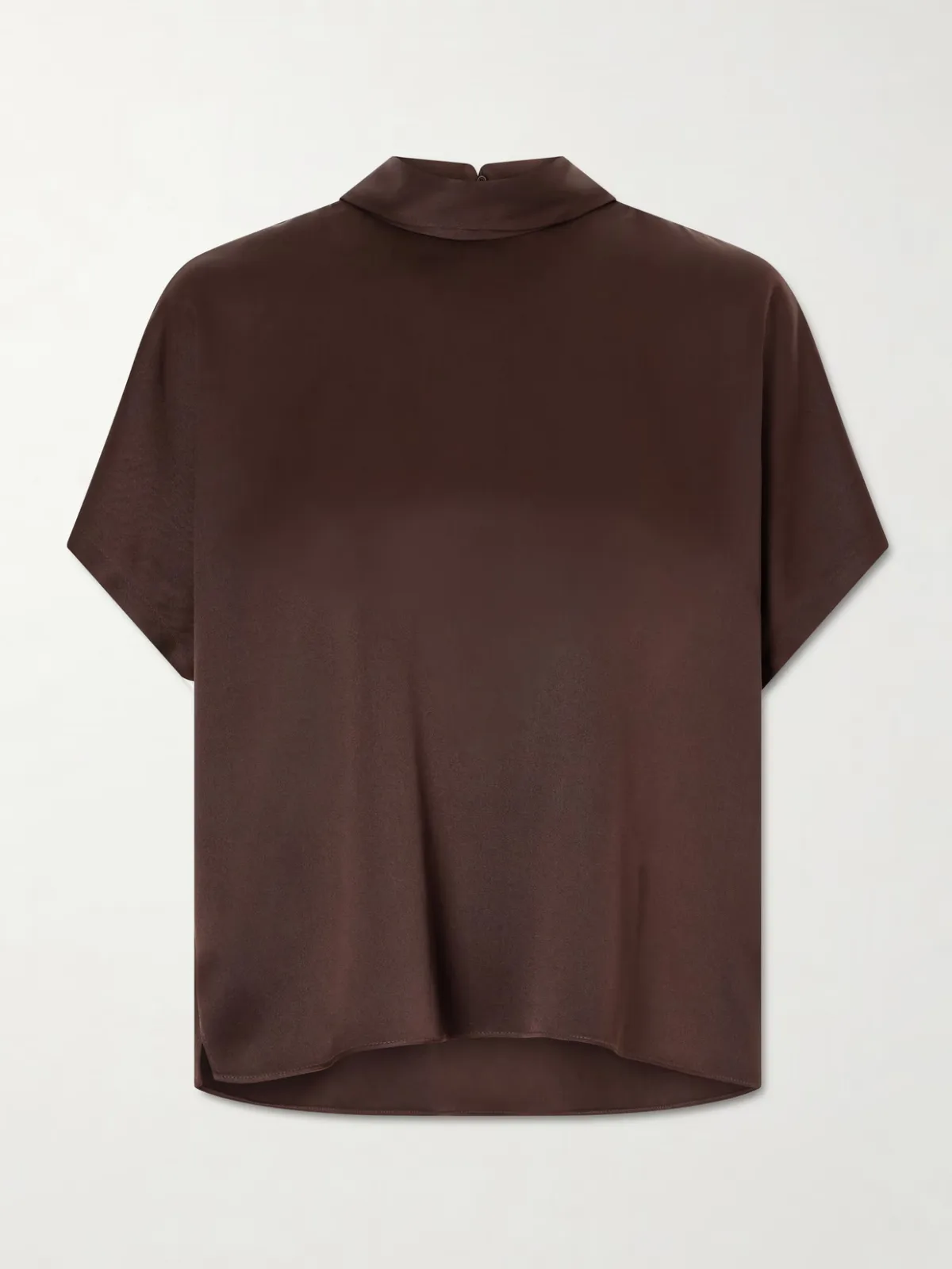 Draped Silk-Satin Blouse