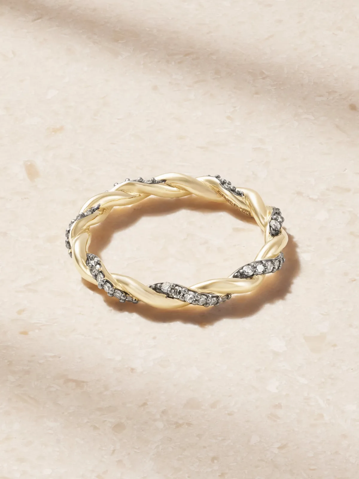 Antique Finish 14-Karat Gold Diamond Ring