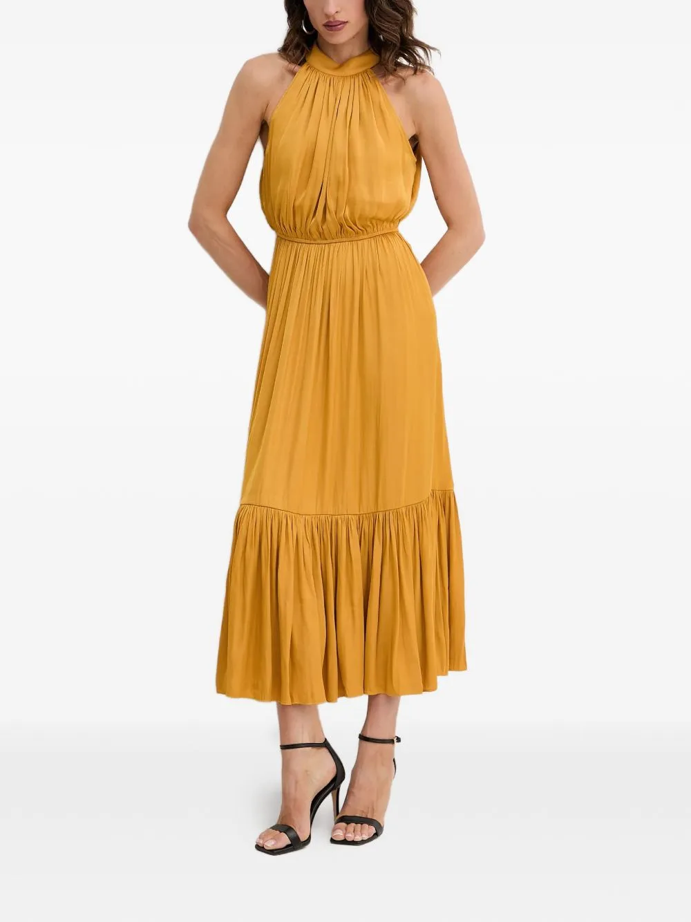 Halterneck Tiered Midi Dress