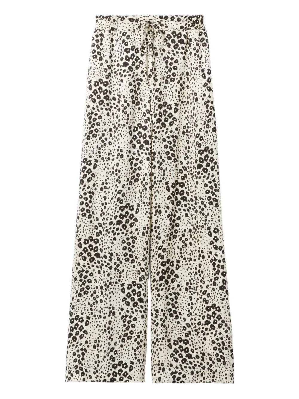 Animal-Print Satin Trousers