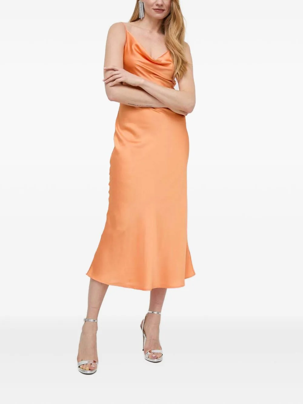 Cowl-Neck Midi Dress