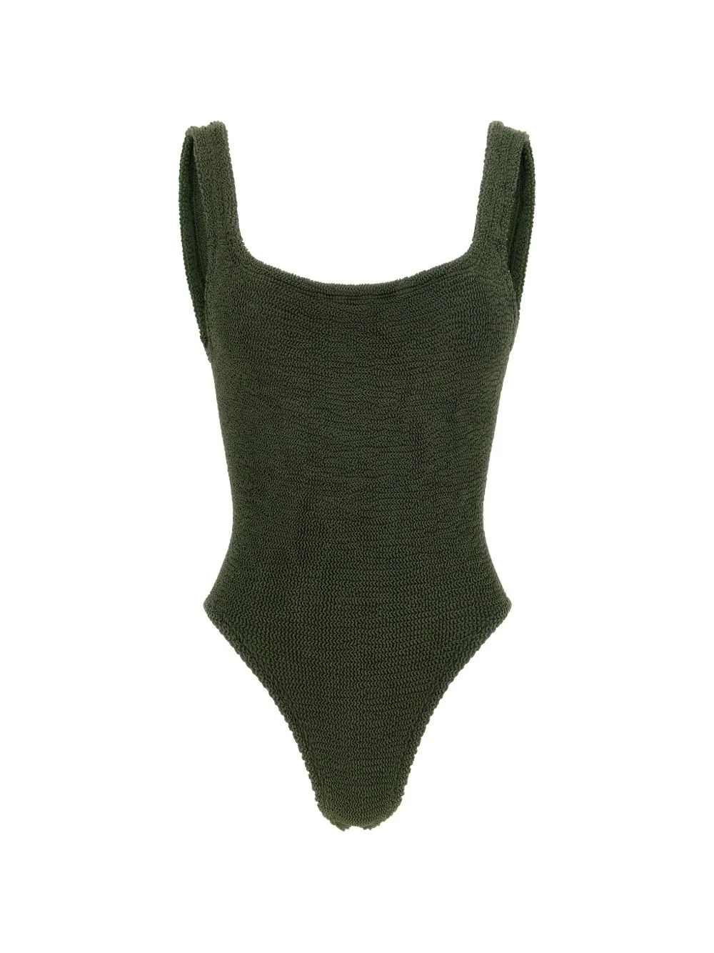Crinkle-Effect Square-Neck Swimsuit