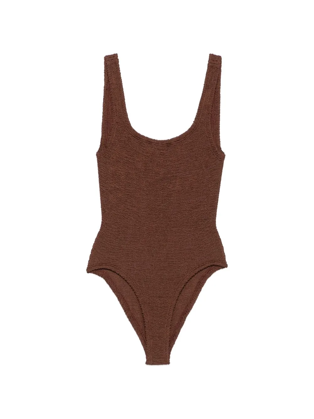 Crinkle-Effect Square-Neck Swimsuit