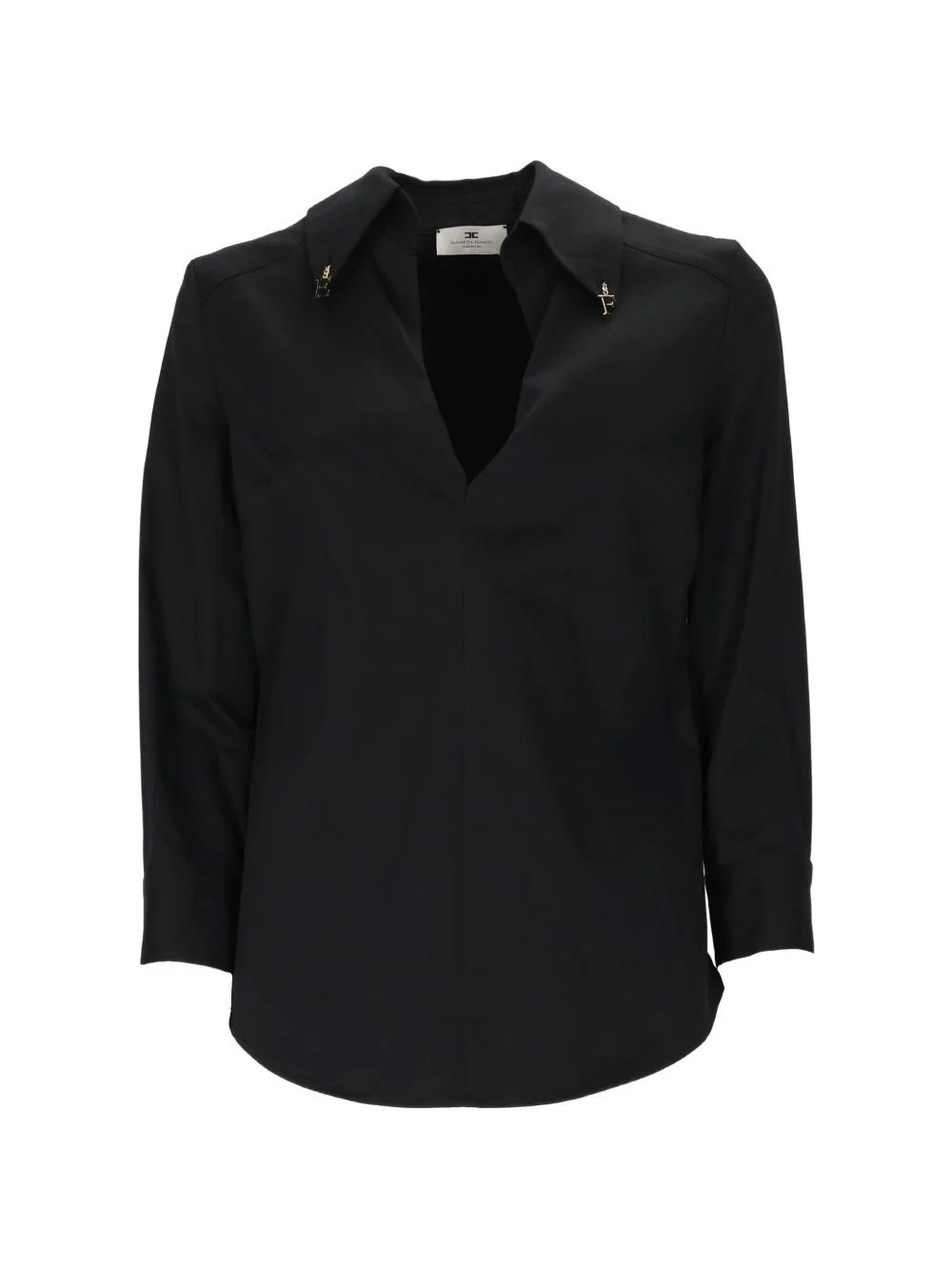 Logo-Charm V-Neck Blouse