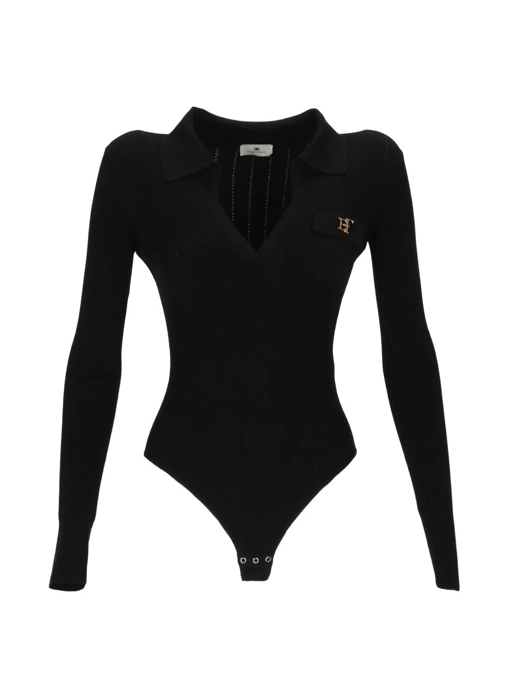 Ribbed-Knit Logo-Plaque Bodysuit