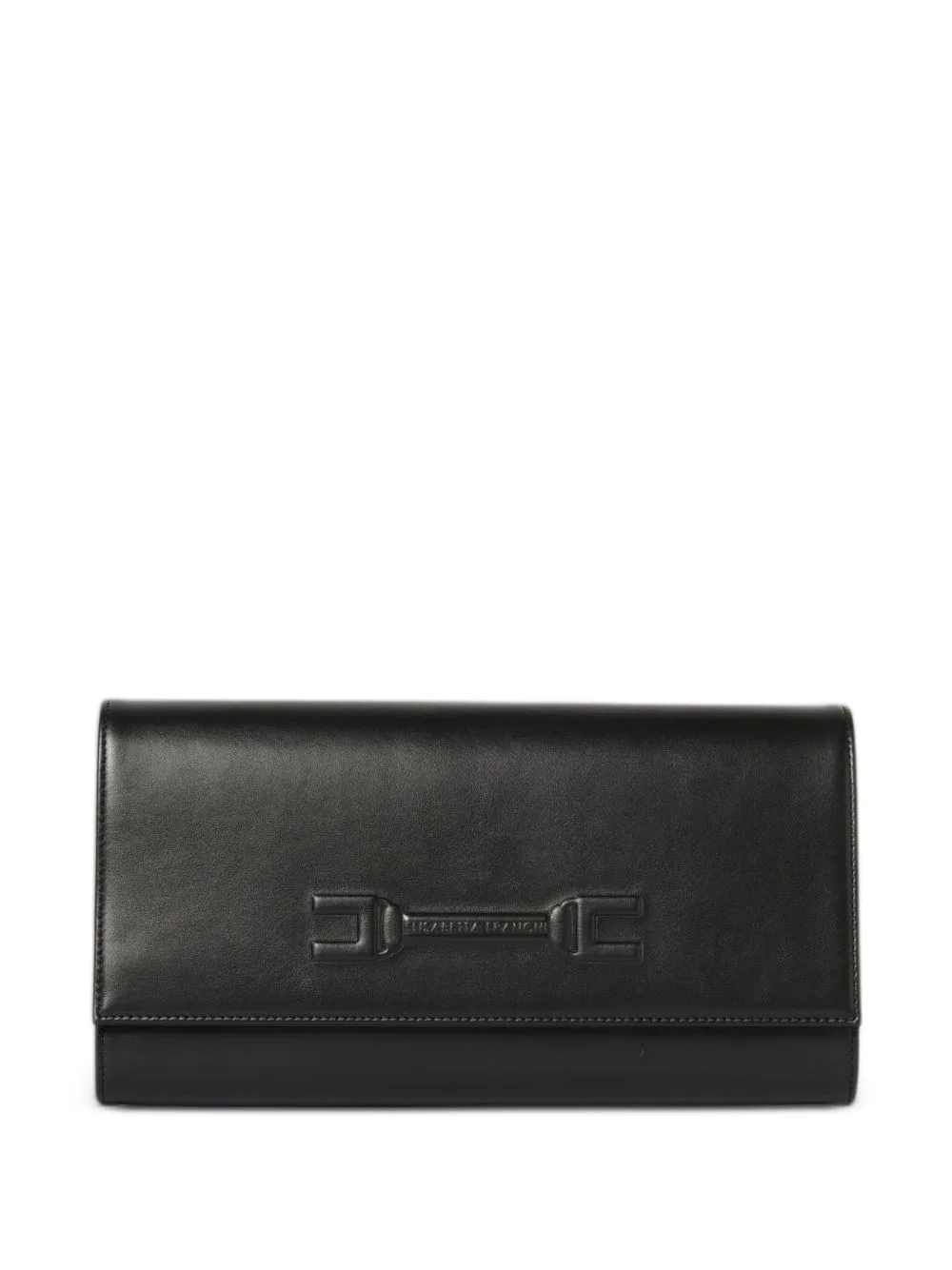 Embossed-Logo Leather Clutch Bag