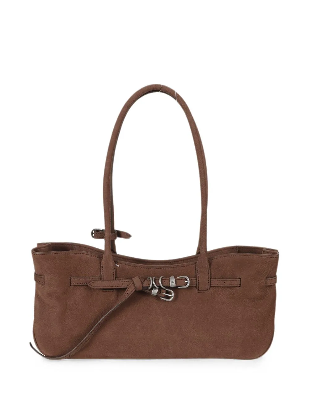 Grandma Buckle-Detail Nubuck East-West Bag