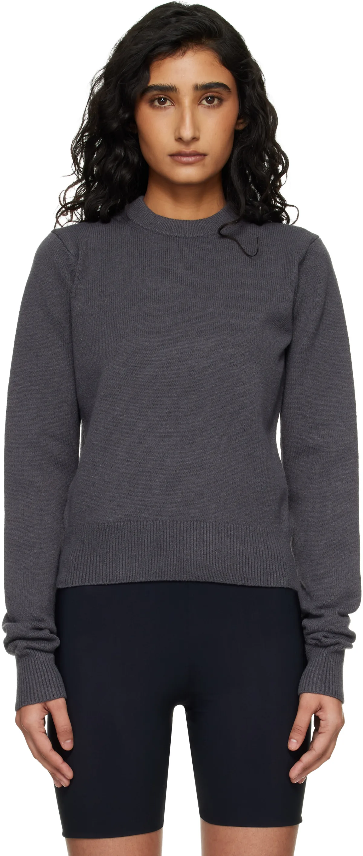 'Sweater Knits' Ribbed Long Sleeve Fitted Sweater