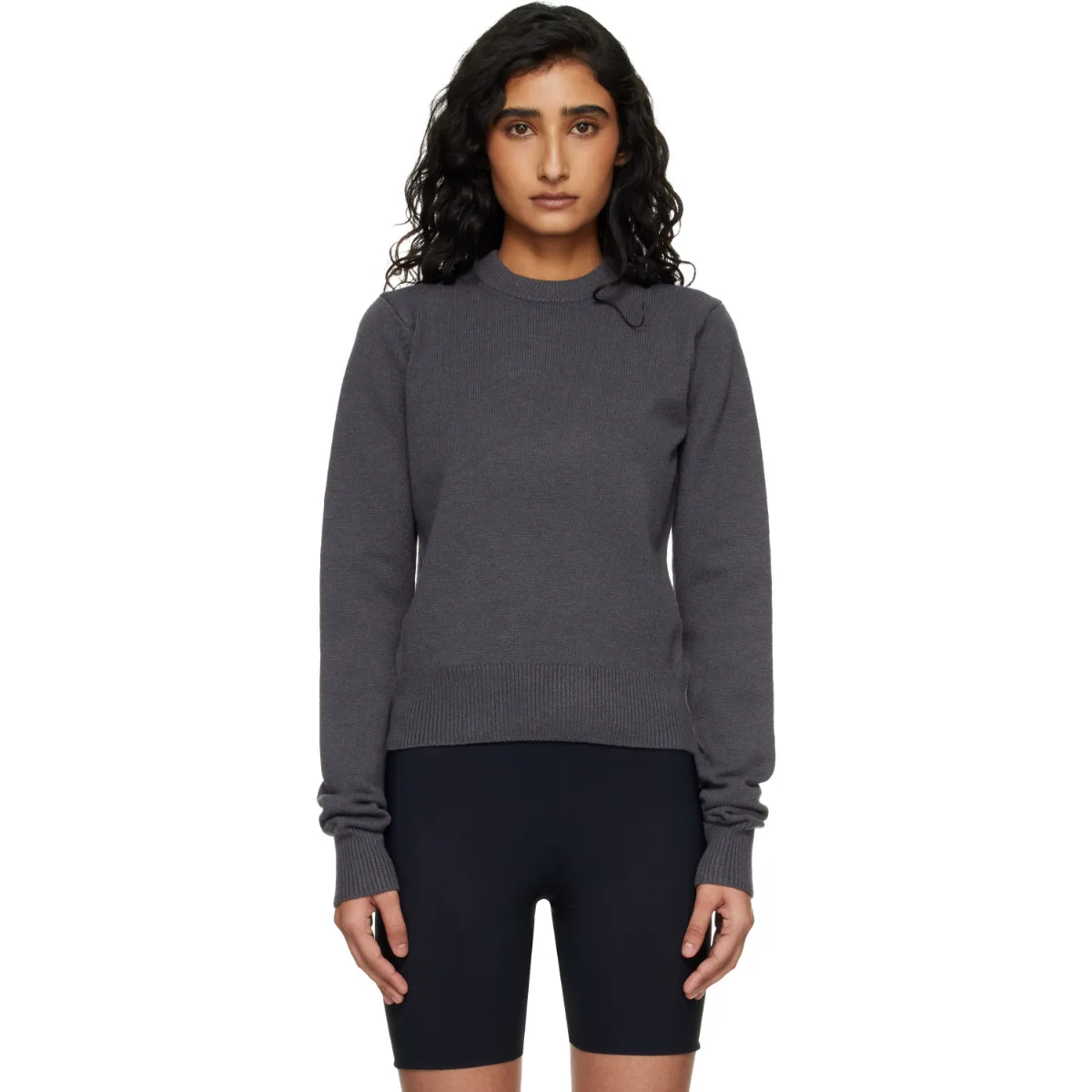 'Sweater Knits' Ribbed Long Sleeve Fitted Sweater