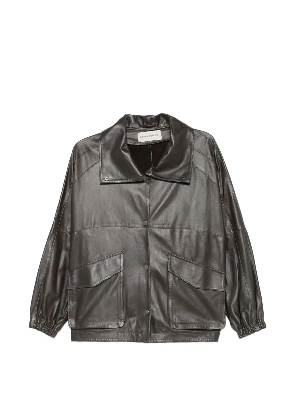 Flap-Pocket Leather Jacket