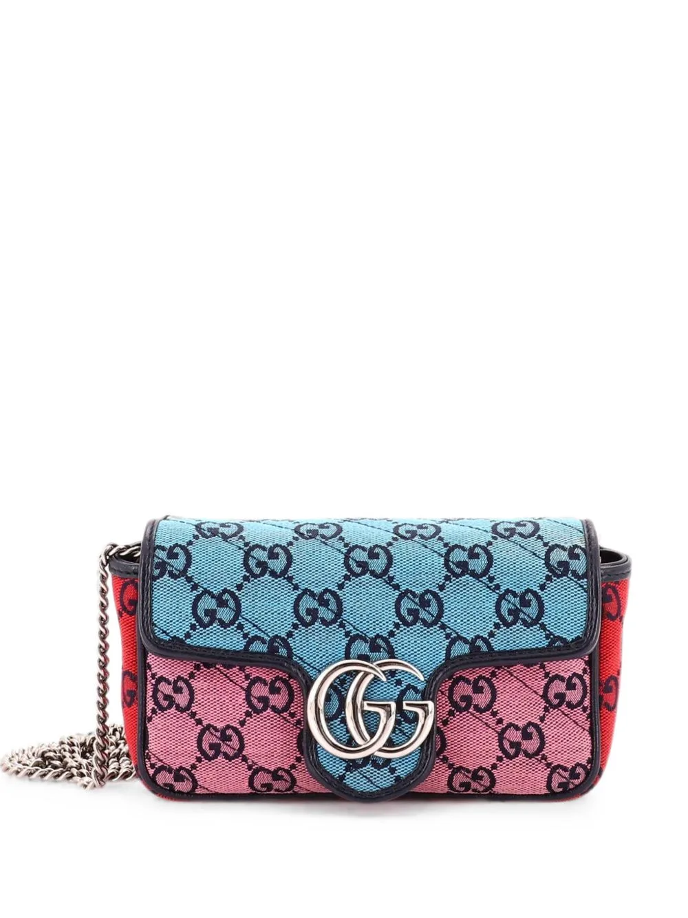 GG Marmont Flap Bag Diagonal Quilted GG Canvas Super Mini Crossbody Bag