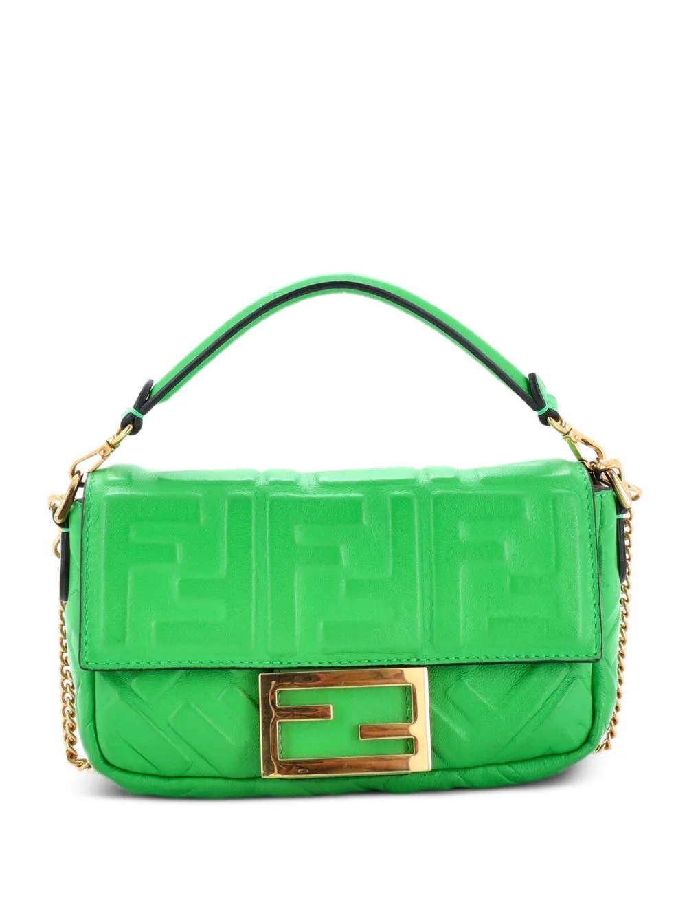 Baguette NM Bag Zucca Embossed Leather Mini Crossbody Bag