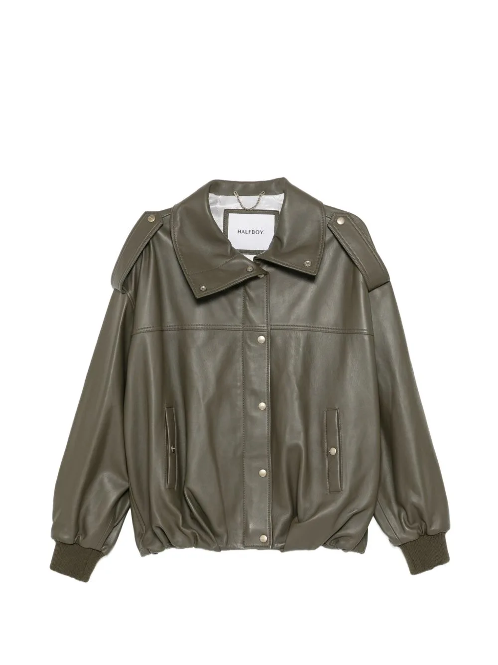 Buttoned Leather Jacket