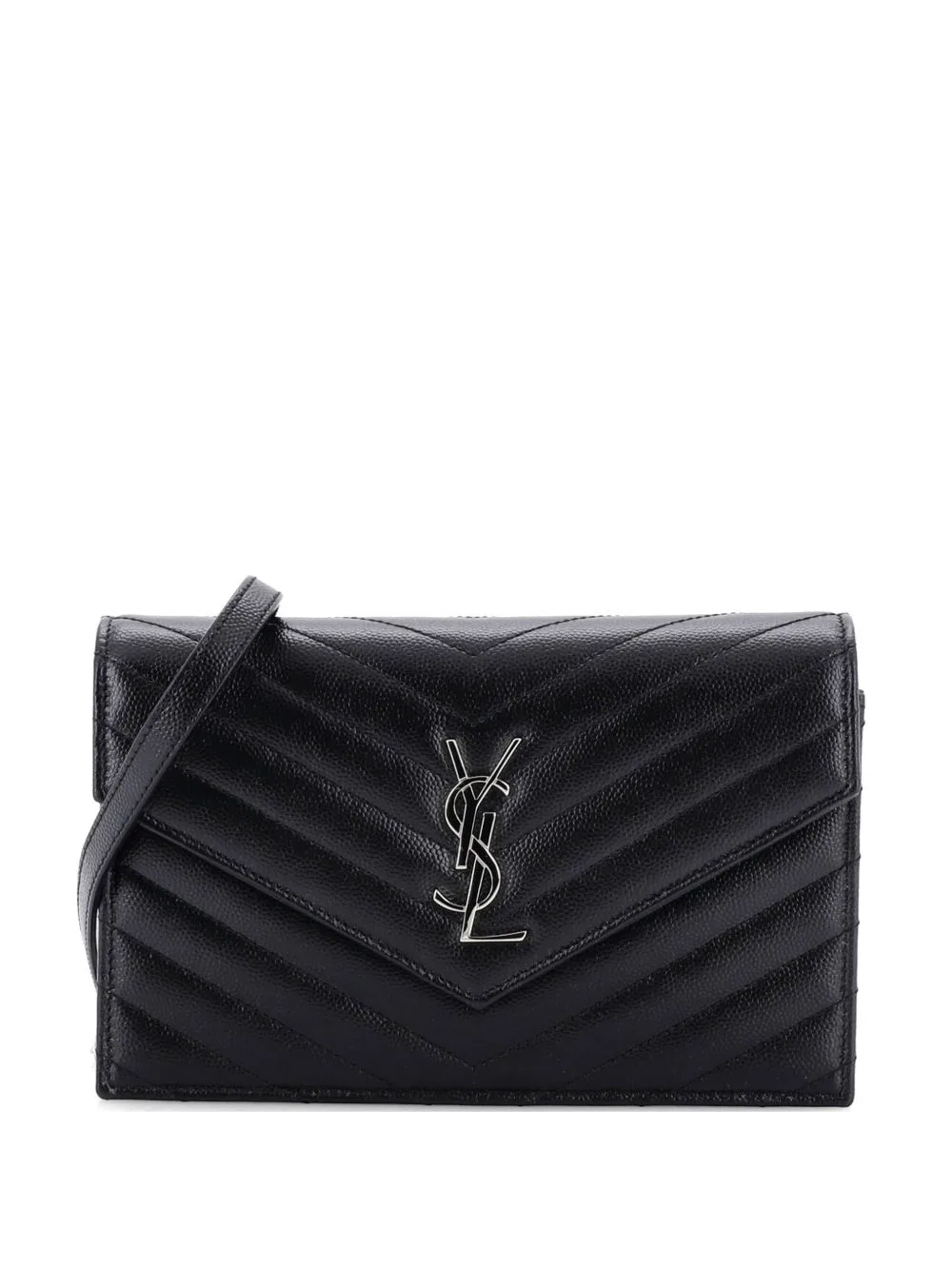 Classic Monogram Wallet on Chain Matelasse Chevron Leather Small Crossbody Bag by Saint Laurent Pre-Owned