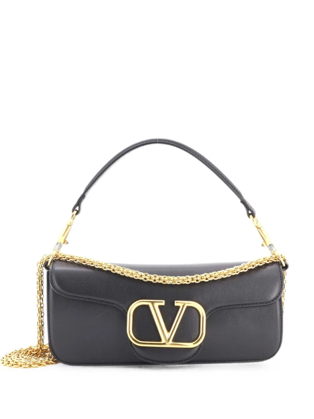 VLogo Loco Flap Shoulder Bag Leather Medium Clutch Bag