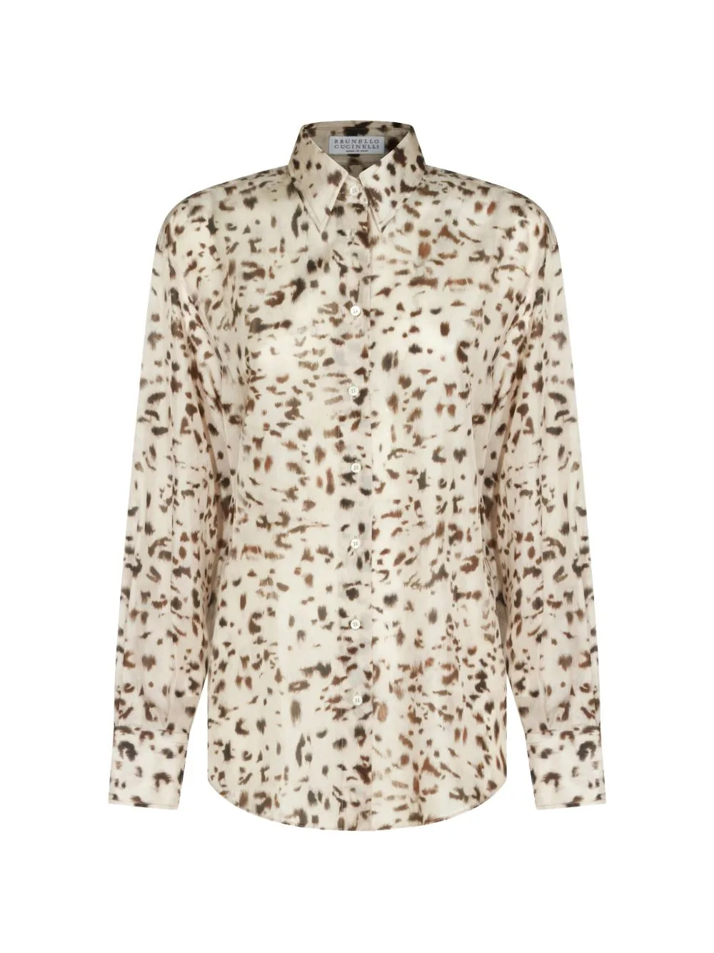 Animal-Print Silk Shirt