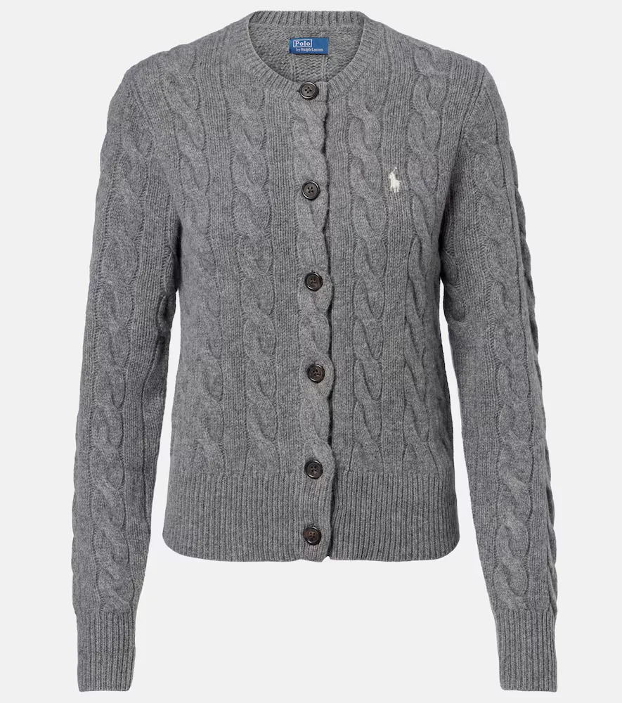 Cable-Knit Wool and Cashmere Cardigan