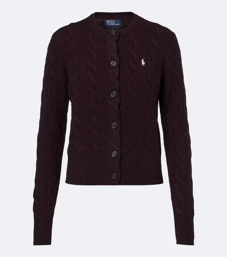 Cable-Knit Wool and Cashmere Cardigan