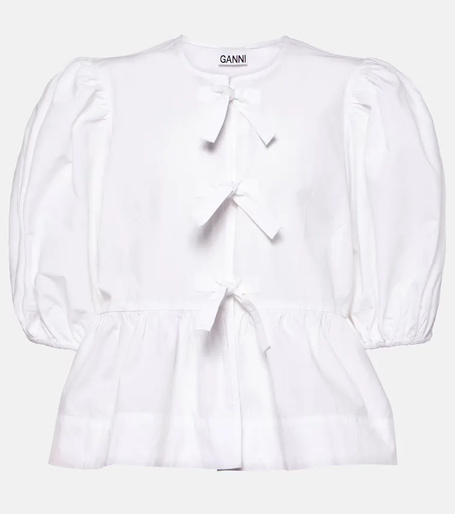 Bow-Detail Cotton Poplin Blouse