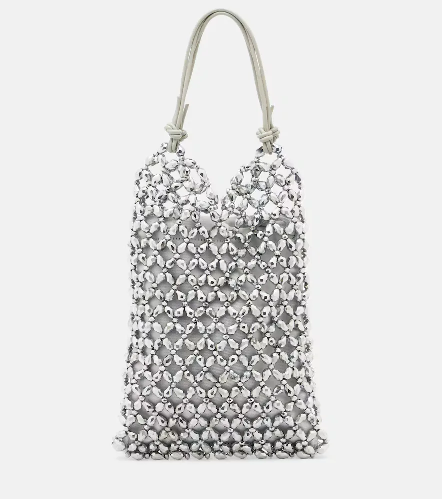 Karla Beaded Top-Handle Bag