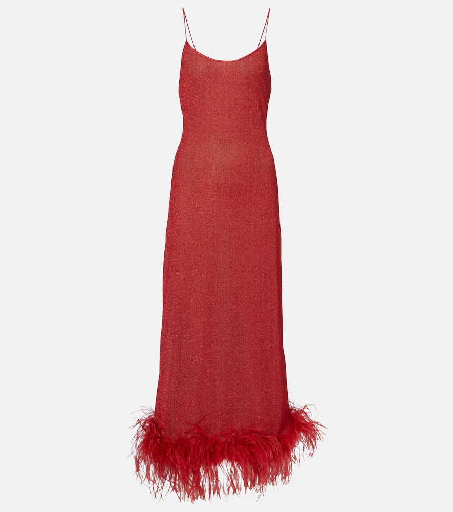 Oséree Lumière Plumage Maxi Dress