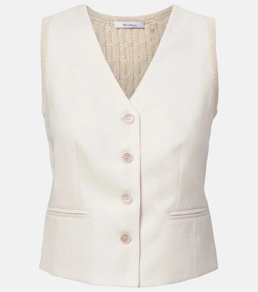 Calibri Cable-Knit Linen Vest