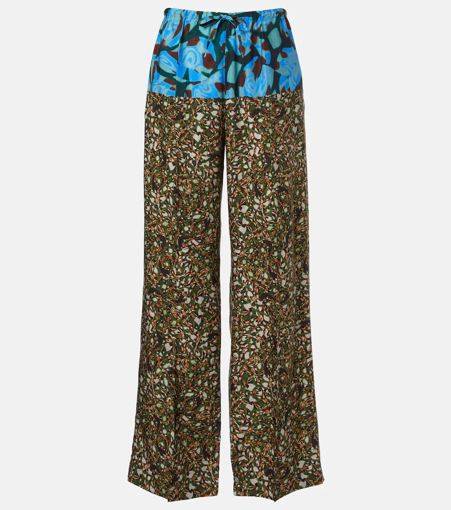 Printed Wide-Leg Pants