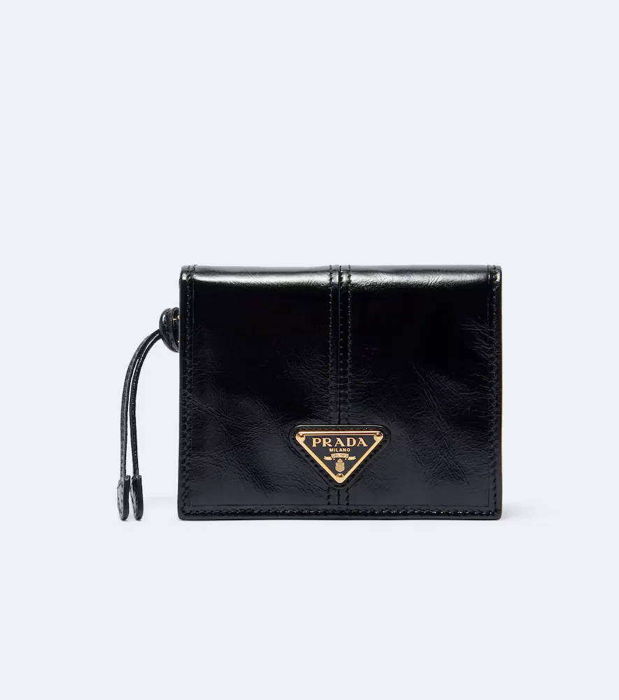 Logo Leather Wallet by Prada