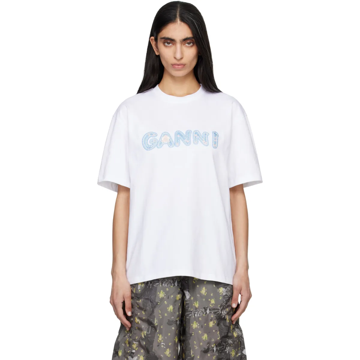 Heavy Cotton Relaxed Fit Ganni T-Shirt