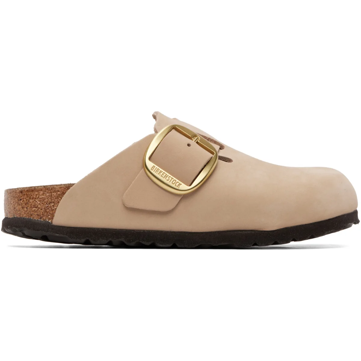 Narrow Boston Big Buckle Nubuck Leather Loafers