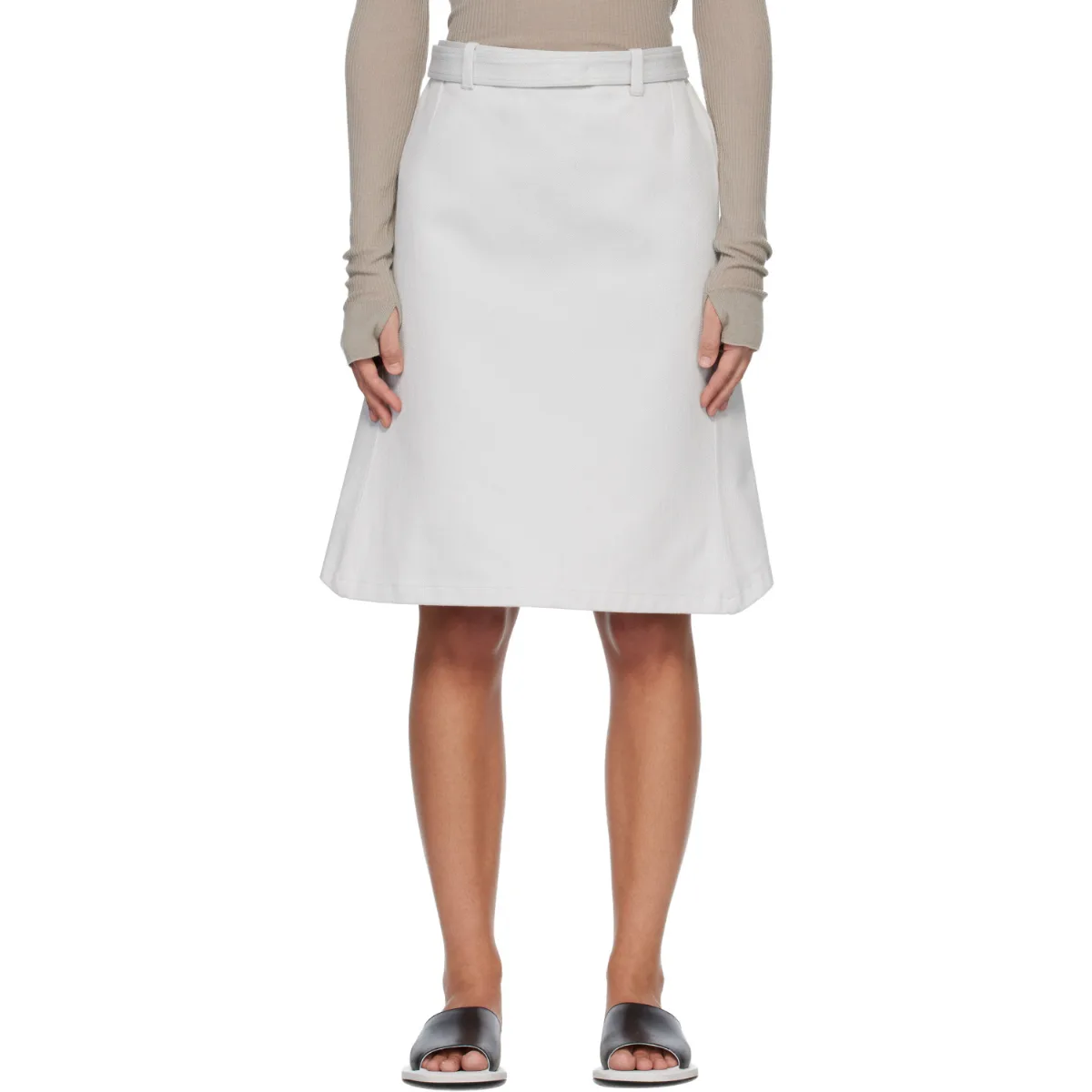 Gabardine Inox Rustic Midi Skirt