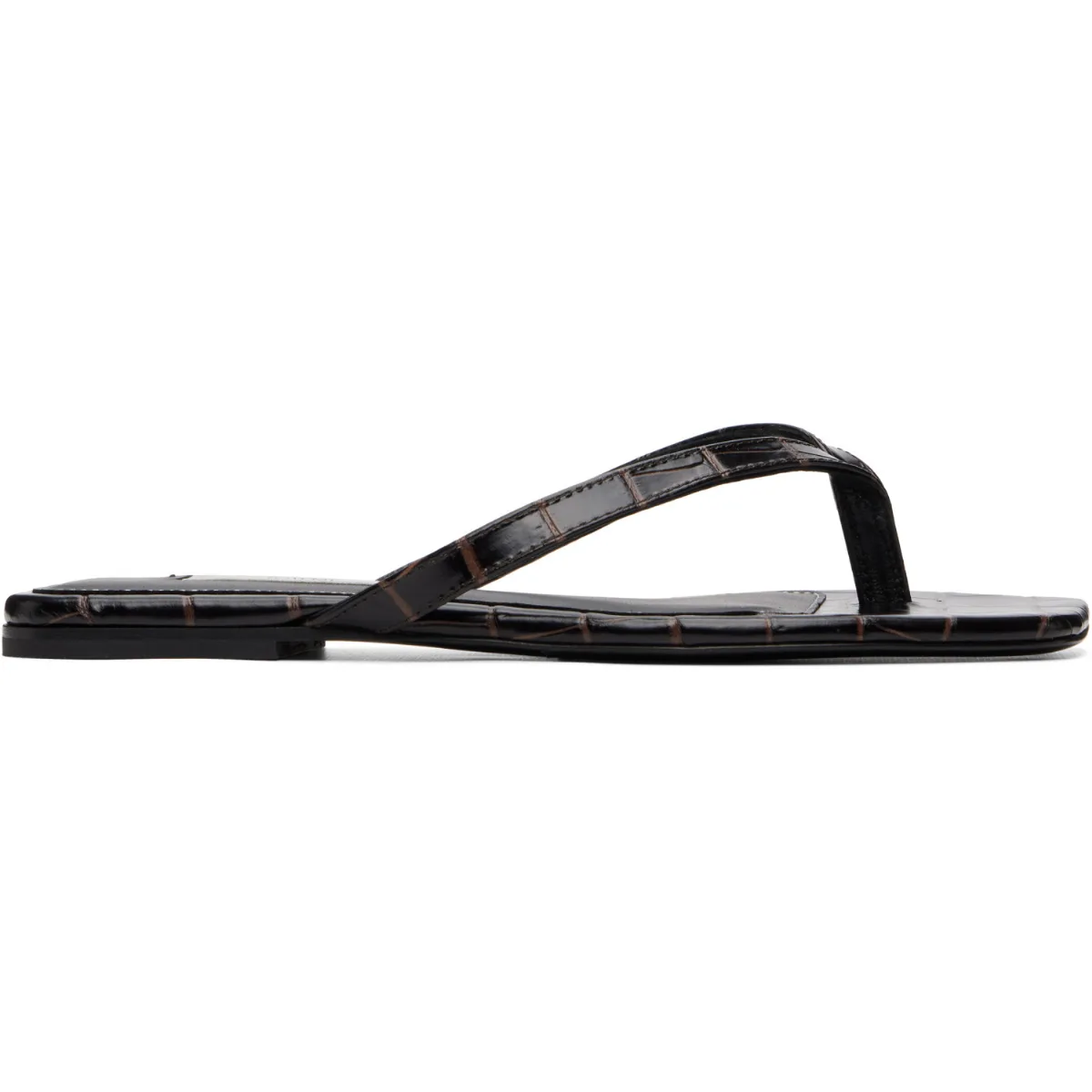 Croco-Embossed Flip-Flops