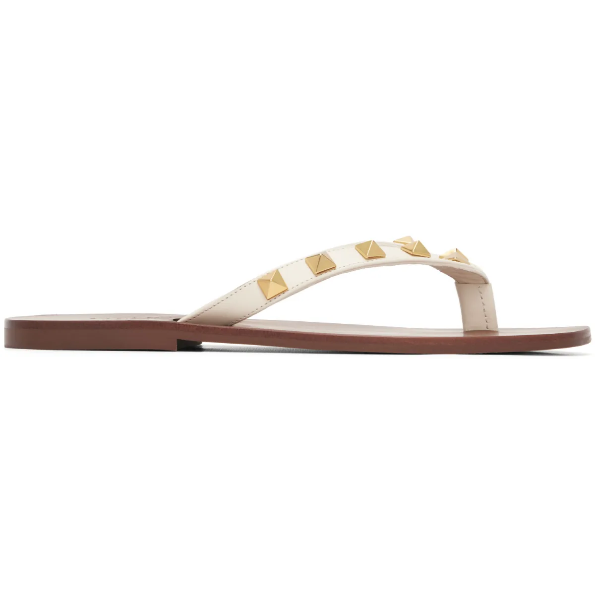 Rockstud Calfskin Thong Sandals