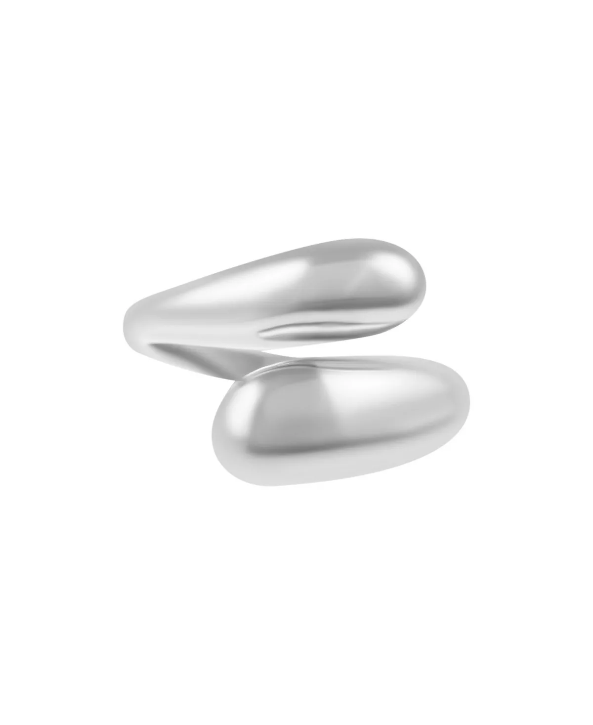 Tarnish Resistant Silver Overlapping Chunky Bands Ring