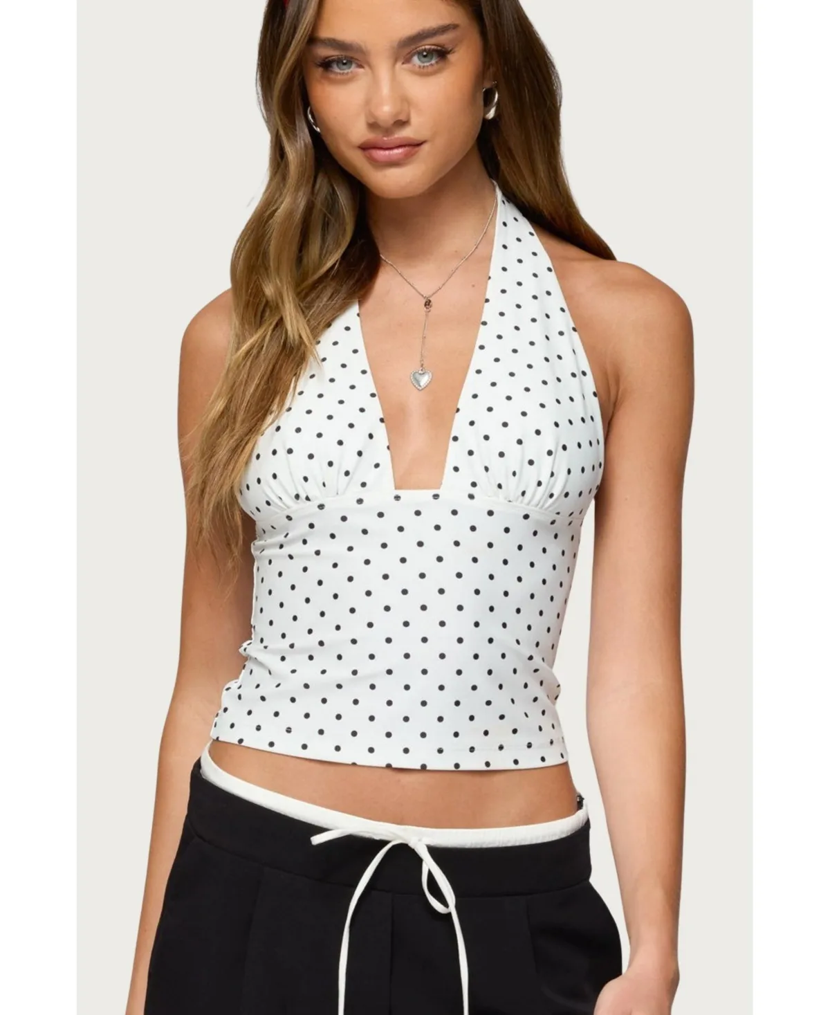 Blaire Polka Dot Halter Top by Edikted