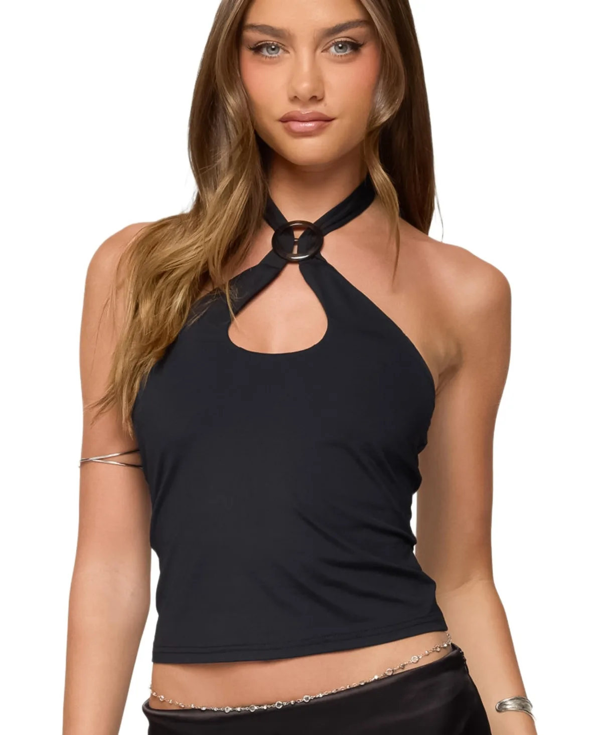 Halsie Ring Cut Out Halter Top